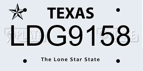 LDG9158 Texas License Plate