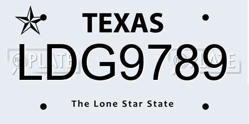 LDG9789 Texas License Plate