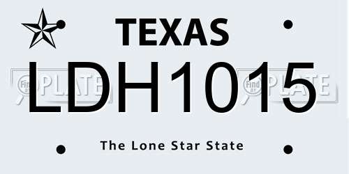 LDH1015 Texas License Plate