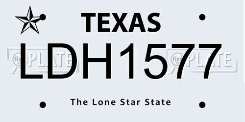 LDH1577 Texas License Plate