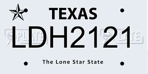 LDH2121 Texas License Plate