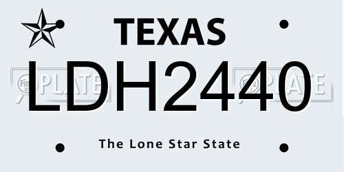 LDH2440 Texas License Plate