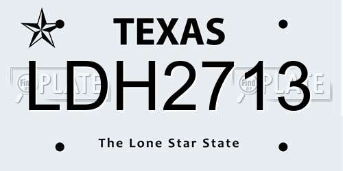 LDH2713 Texas License Plate