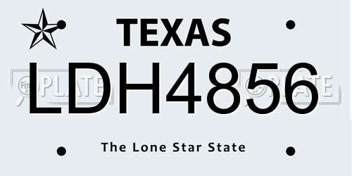 LDH4856 Texas License Plate