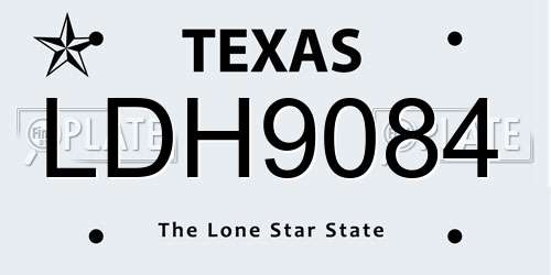 LDH9084 Texas License Plate