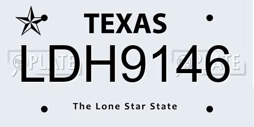 LDH9146 Texas License Plate