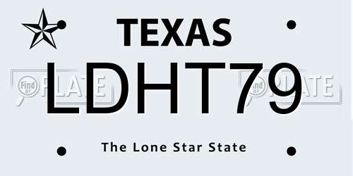 LDHT79 Texas License Plate