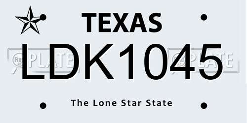 LDK1045 Texas License Plate