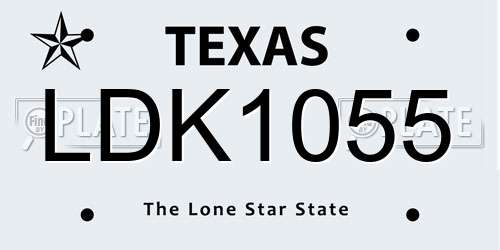 LDK1055 Texas License Plate