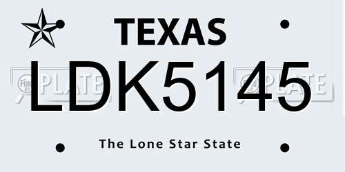 LDK5145 Texas License Plate