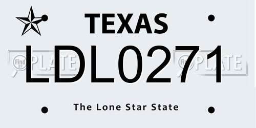 LDL0271 Texas License Plate