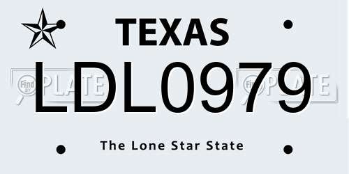 LDL0979 Texas License Plate