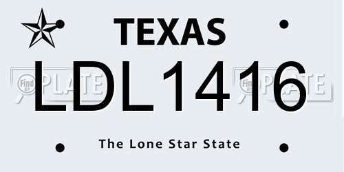 LDL1416 Texas License Plate