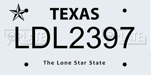 LDL2397 Texas License Plate