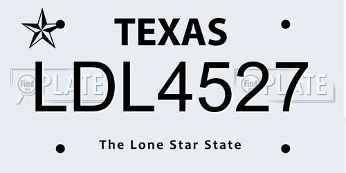 LDL4527 Texas License Plate
