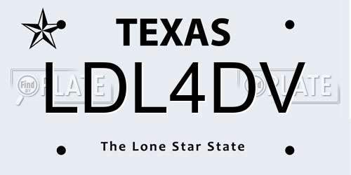 LDL4DV Texas License Plate