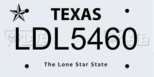 LDL5460 Texas License Plate
