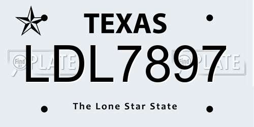 LDL7897 Texas License Plate