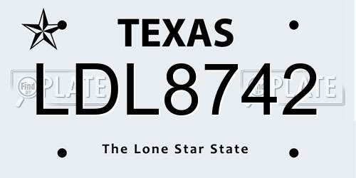 LDL8742 Texas License Plate