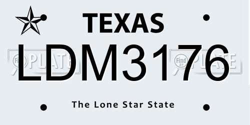 LDM3176 Texas License Plate