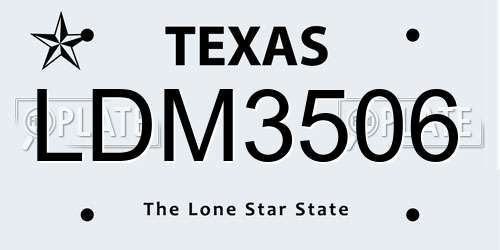 LDM3506 Texas License Plate