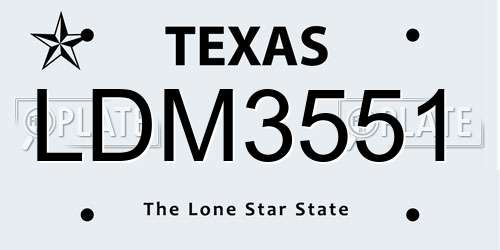 LDM3551 Texas License Plate