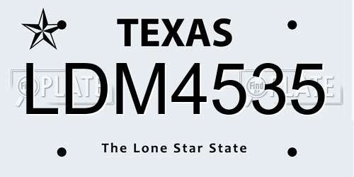 LDM4535 Texas License Plate