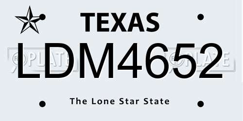 LDM4652 Texas License Plate