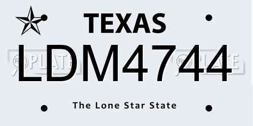 LDM4744 Texas License Plate