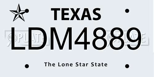 LDM4889 Texas License Plate