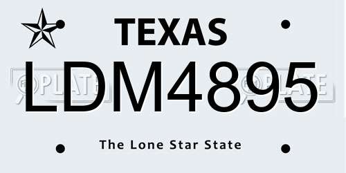 LDM4895 Texas License Plate