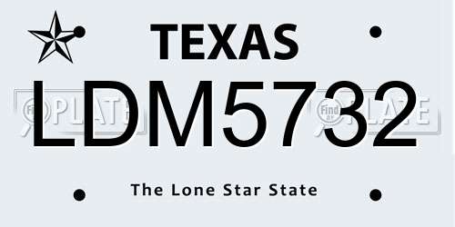 LDM5732 Texas License Plate