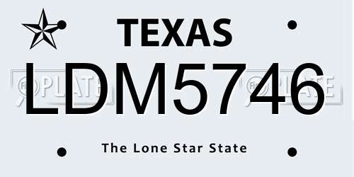 LDM5746 Texas License Plate
