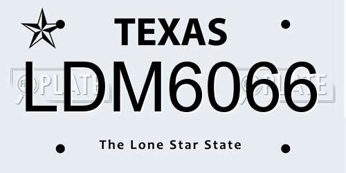LDM6066 Texas License Plate