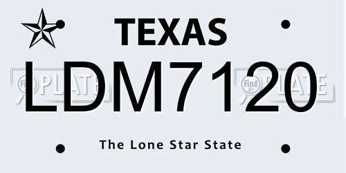 LDM7120 Texas License Plate