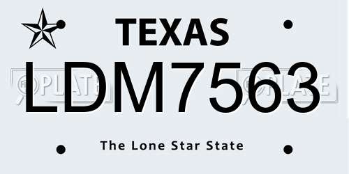 LDM7563 Texas License Plate