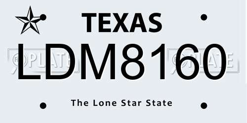 LDM8160 Texas License Plate