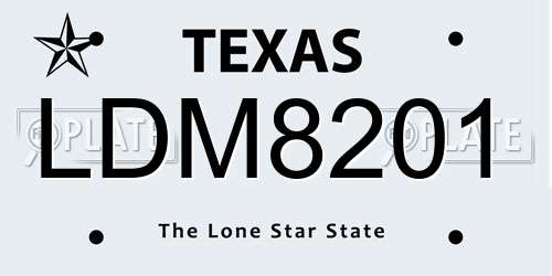 LDM8201 Texas License Plate