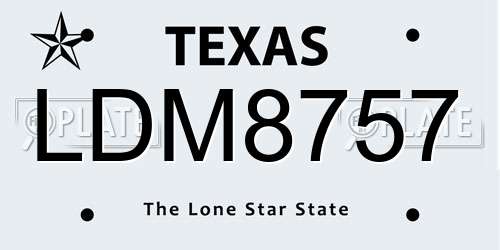 LDM8757 Texas License Plate