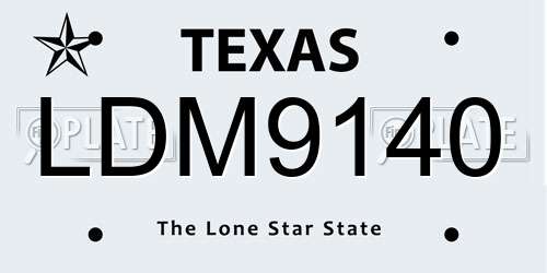 LDM9140 Texas License Plate