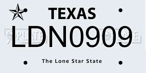 LDN0909 Texas License Plate