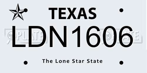 LDN1606 Texas License Plate
