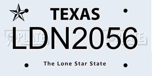 LDN2056 Texas License Plate
