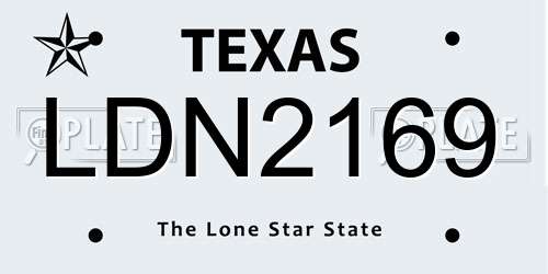LDN2169 Texas License Plate