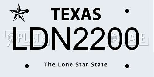 LDN2200 Texas License Plate