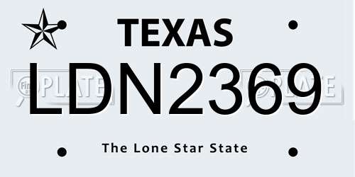 LDN2369 Texas License Plate