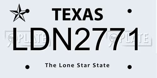 LDN2771 Texas License Plate
