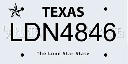 LDN4846 Texas License Plate