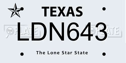 LDN643 Texas License Plate