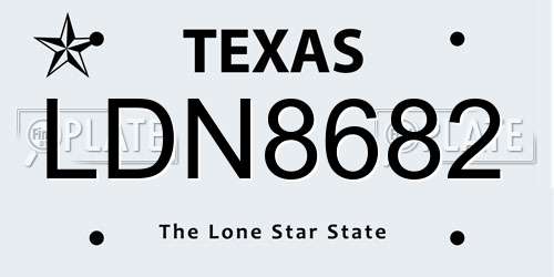 LDN8682 Texas License Plate